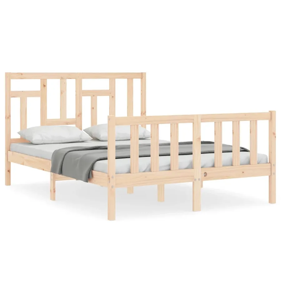 Cadre de lit sans matelas 140x200 cm bois massif de pin - 2