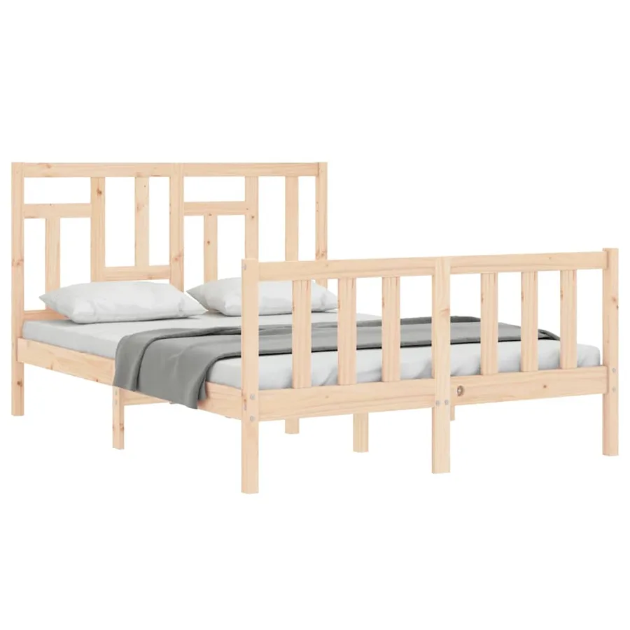 Cadre de lit sans matelas 140x200 cm bois massif de pin - 3