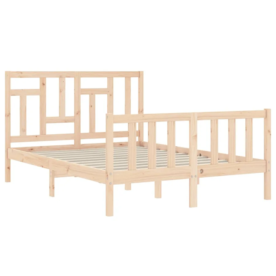 Cadre de lit sans matelas 140x200 cm bois massif de pin - 5