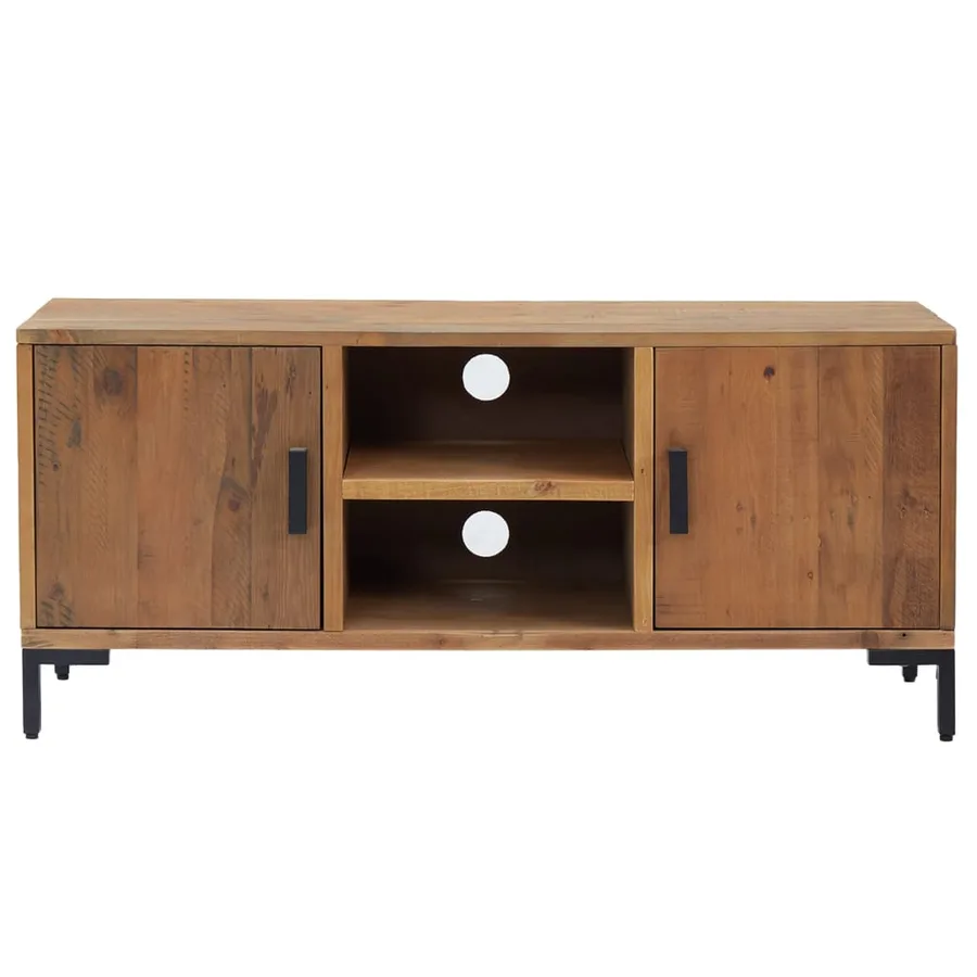 Meuble TV Marron 110x35x48 cm Bois de pin massif - 3
