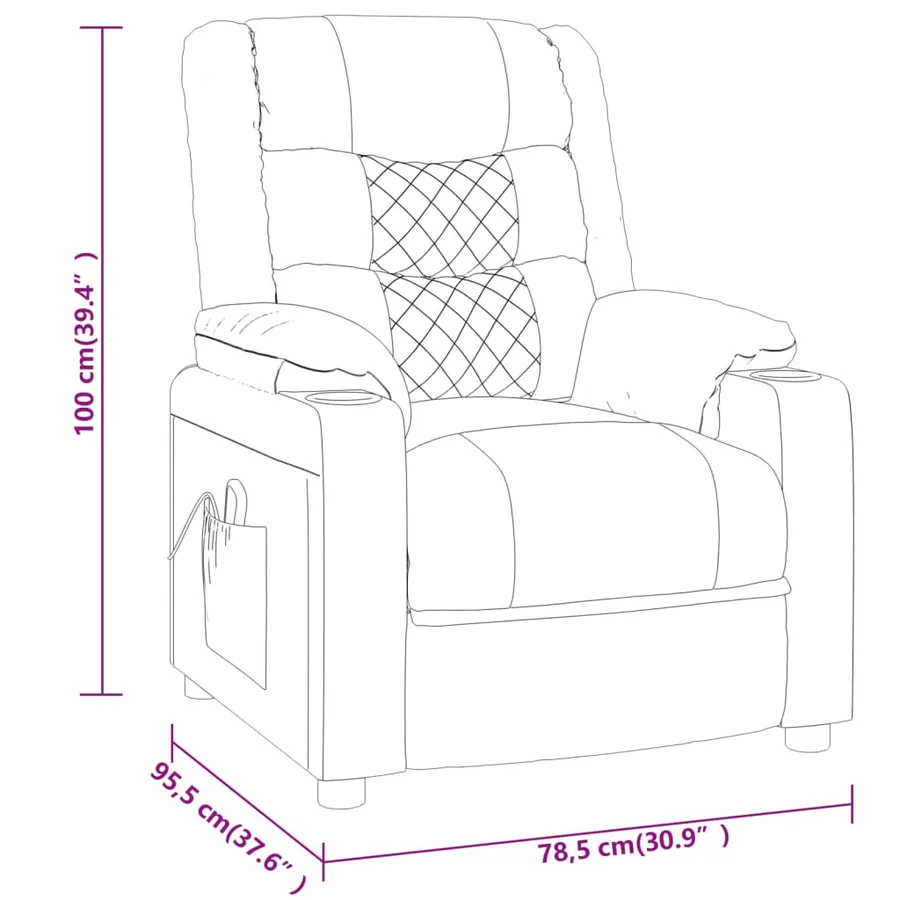 Fauteuil inclinable Noir Similicuir - 9