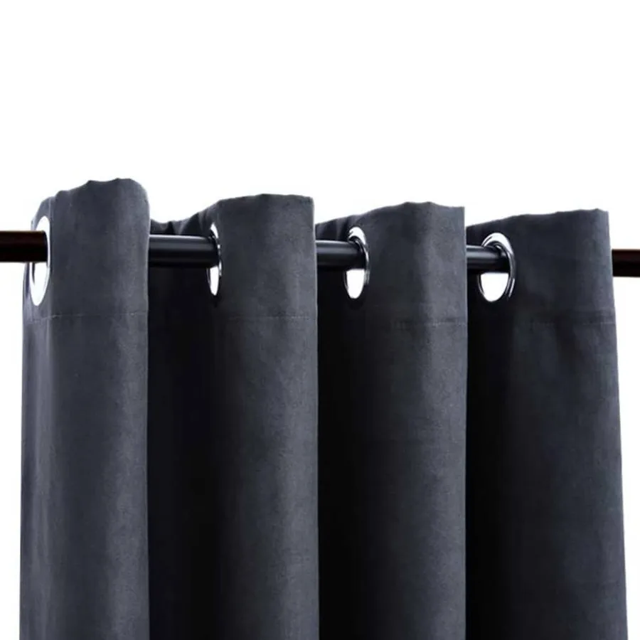 Rideaux occultants avec anneaux Métal 2pcs Anthracite 140x175cm - 3
