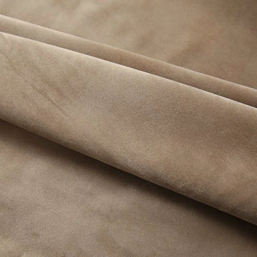 Rideaux occultants avec crochets 2 pcs Velours Beige 140x225 cm - 3