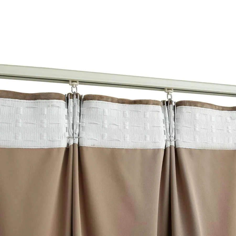 Rideaux occultants avec crochets 2 pcs Velours Beige 140x225 cm - 4