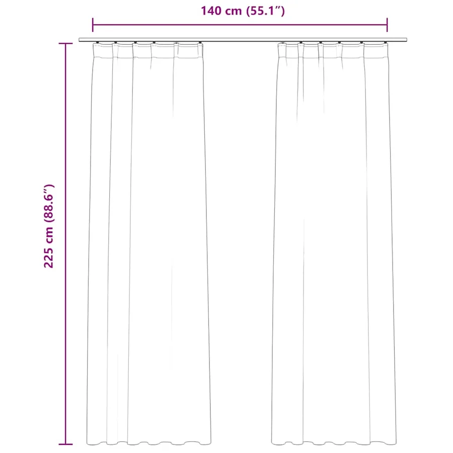 Rideaux occultants avec crochets 2 pcs Velours Beige 140x225 cm - 7