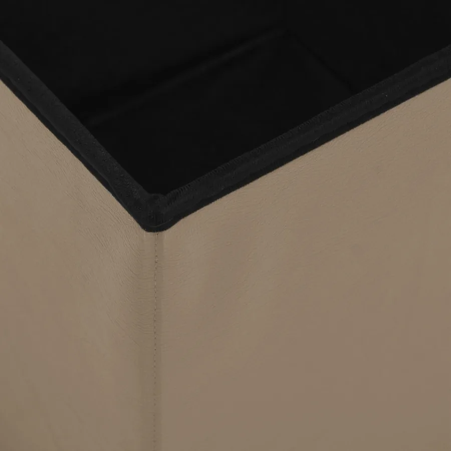 Tabourets de rangement pliables lot de 2 cappuccino PVC - 7