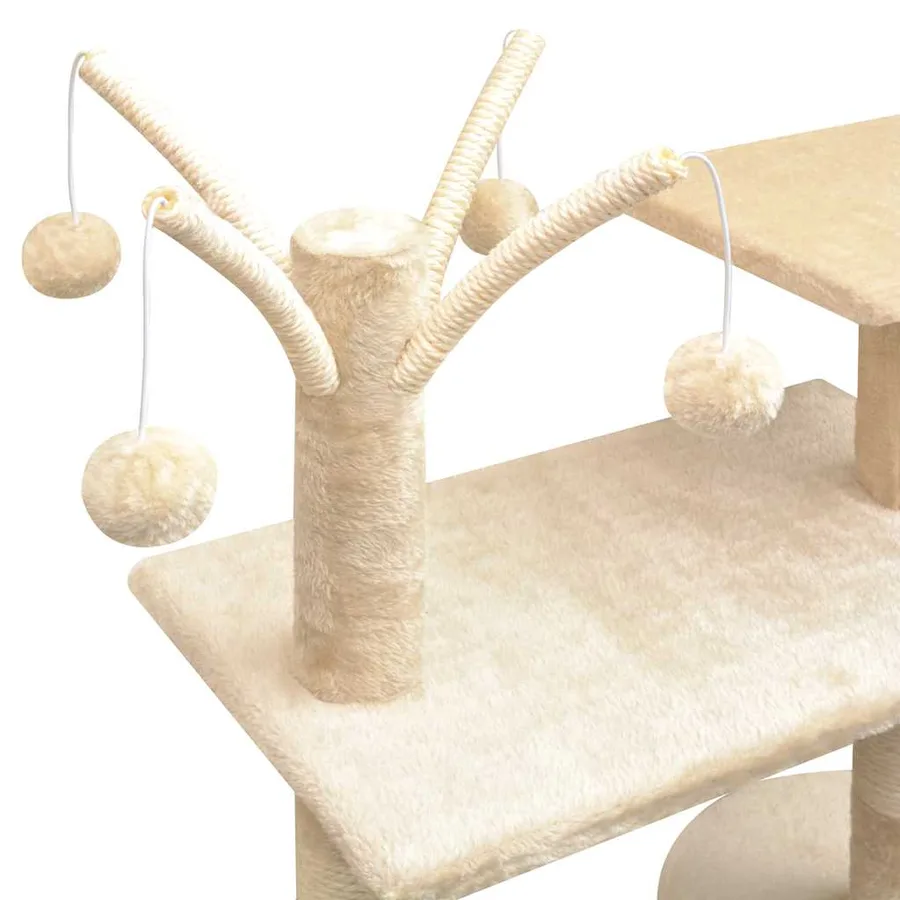 Arbre à chat avec griffoirs en sisal 125 cm Beige - 4