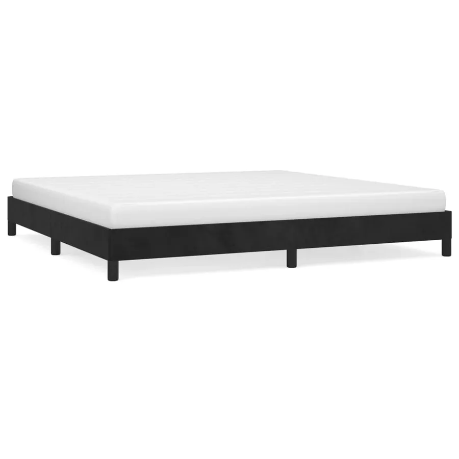 Cadre de lit sans matelas noir 200x200 cm velours - 2