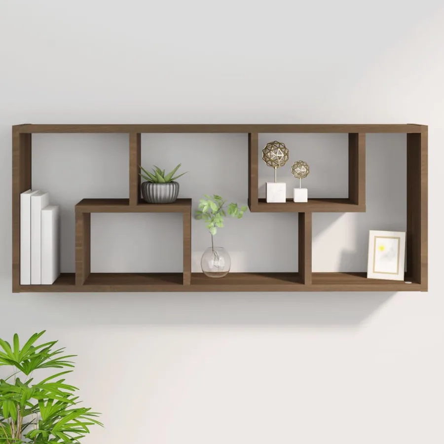 Étagère murale Chêne marron 36x16x90 cm Bois d'ingénierie - 8
