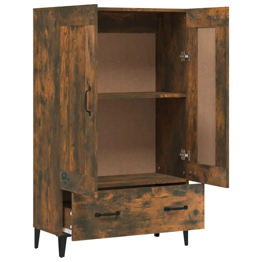 Buffet haut Chêne fumé 70x31x115 cm Bois d'ingénierie - 7