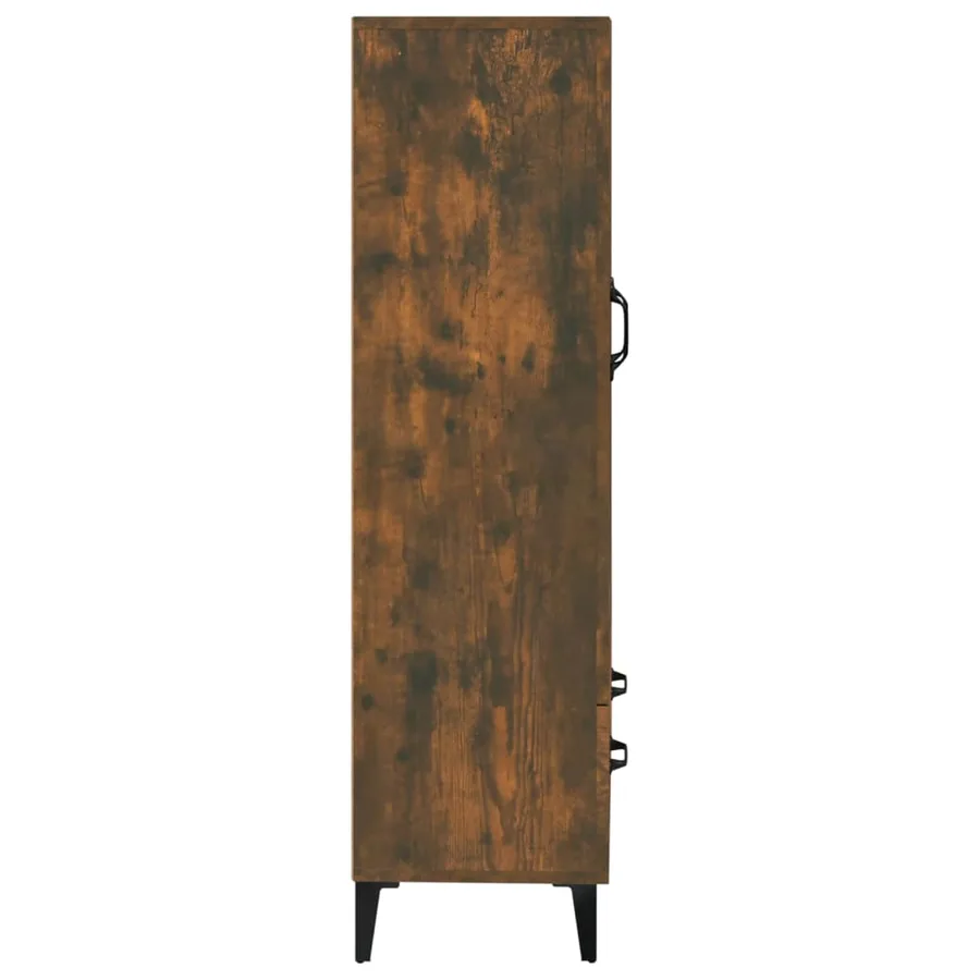 Buffet haut Chêne fumé 70x31x115 cm Bois d'ingénierie - 8