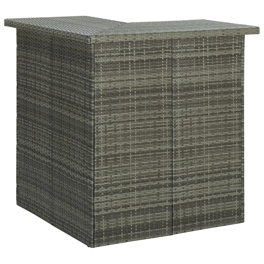 Ensemble de bar de jardin 4 pcs et coussins Résine tressée Gris - 2