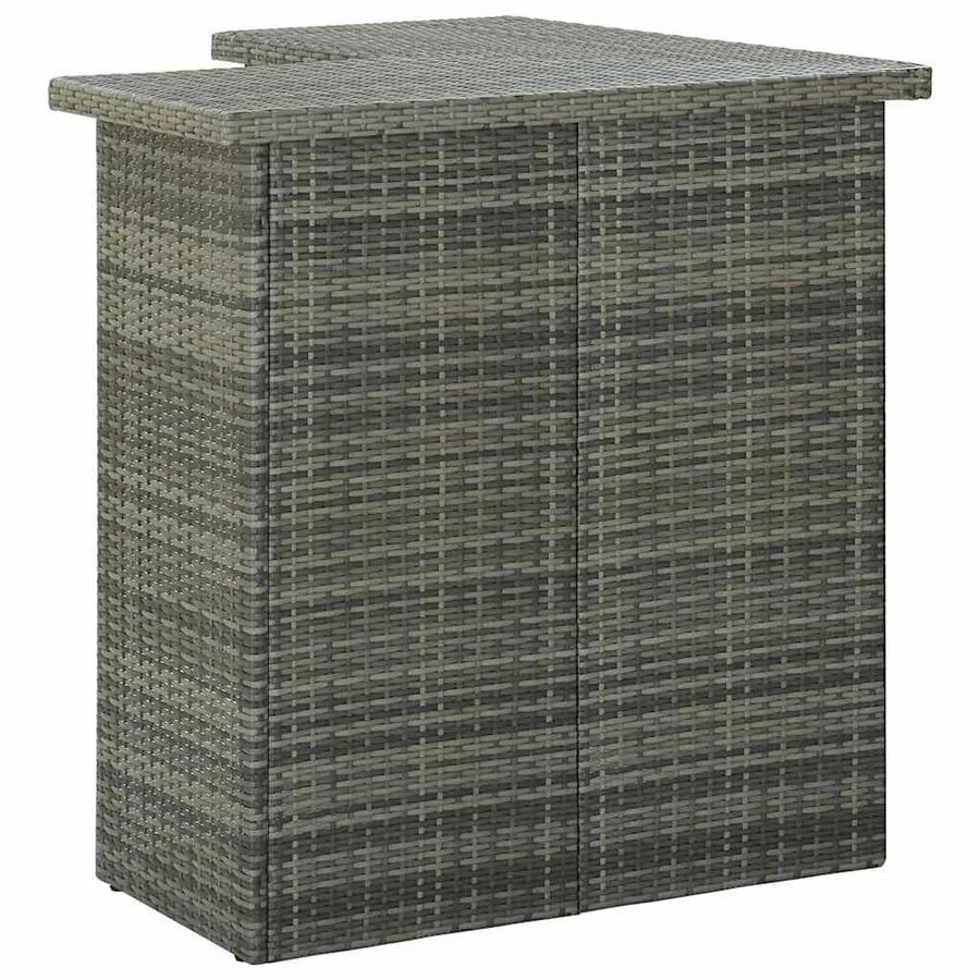 Ensemble de bar de jardin 4 pcs et coussins Résine tressée Gris - 4