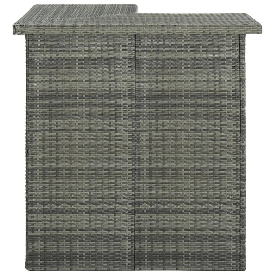 Ensemble de bar de jardin 4 pcs et coussins Résine tressée Gris - 5