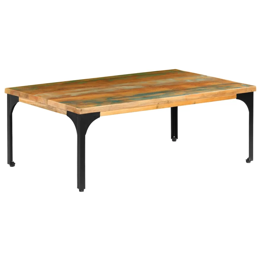Table basse 100x60x35 cm Bois de récupération solide - 14