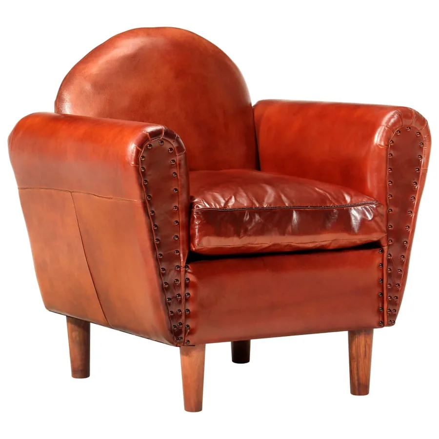 Chaise cabriolet Marron 77x65x79 cm Cuir véritable