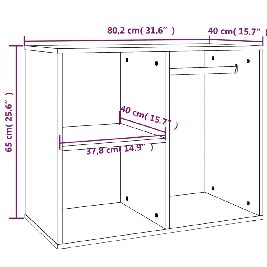 Armoire de dressing Chêne marron 80x40x65 cm Bois d'ingénierie - 7