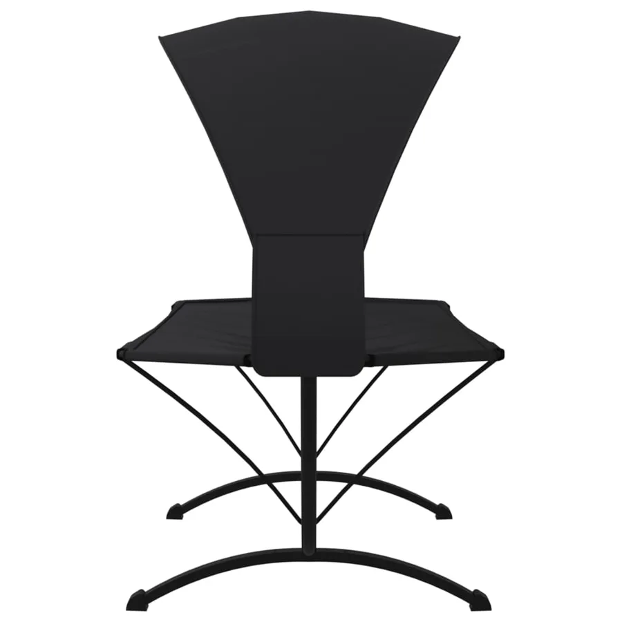 Lit de repos d'extérieur avec auvent Noir Acier et tissu Oxford - 4