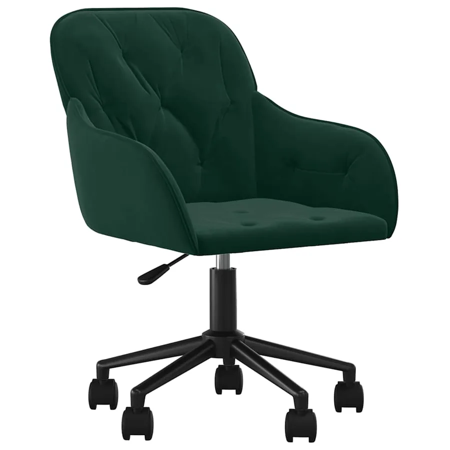 Chaises pivotantes à manger lot de 2 Vert foncé Velours - 3