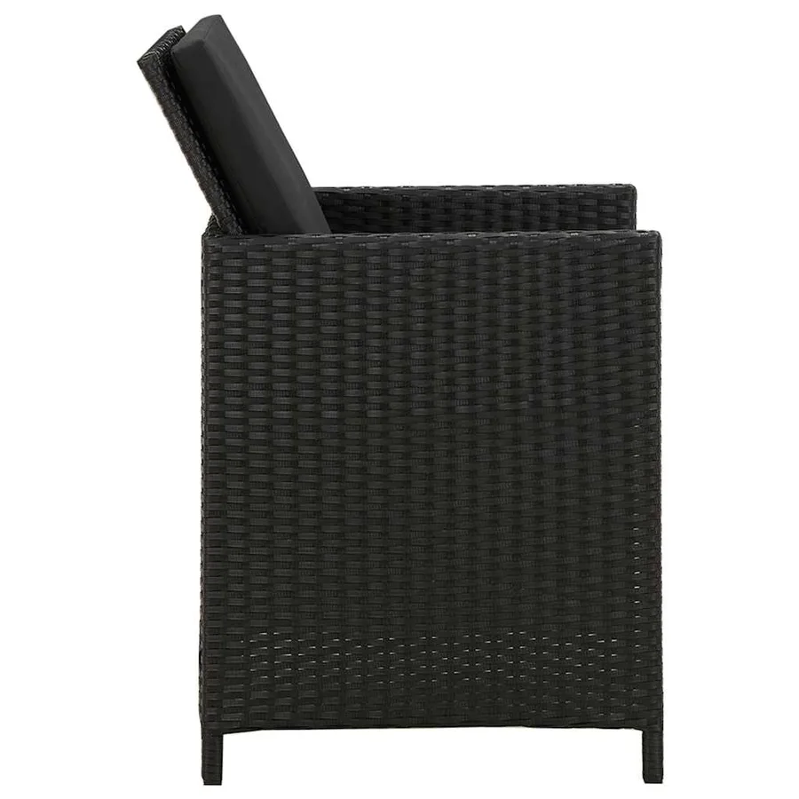 Chaises de jardin lot de 2 avec coussins Résine tressée Noir - 4