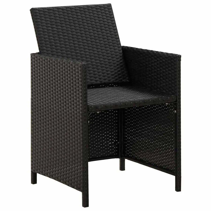 Chaises de jardin lot de 2 avec coussins Résine tressée Noir - 6