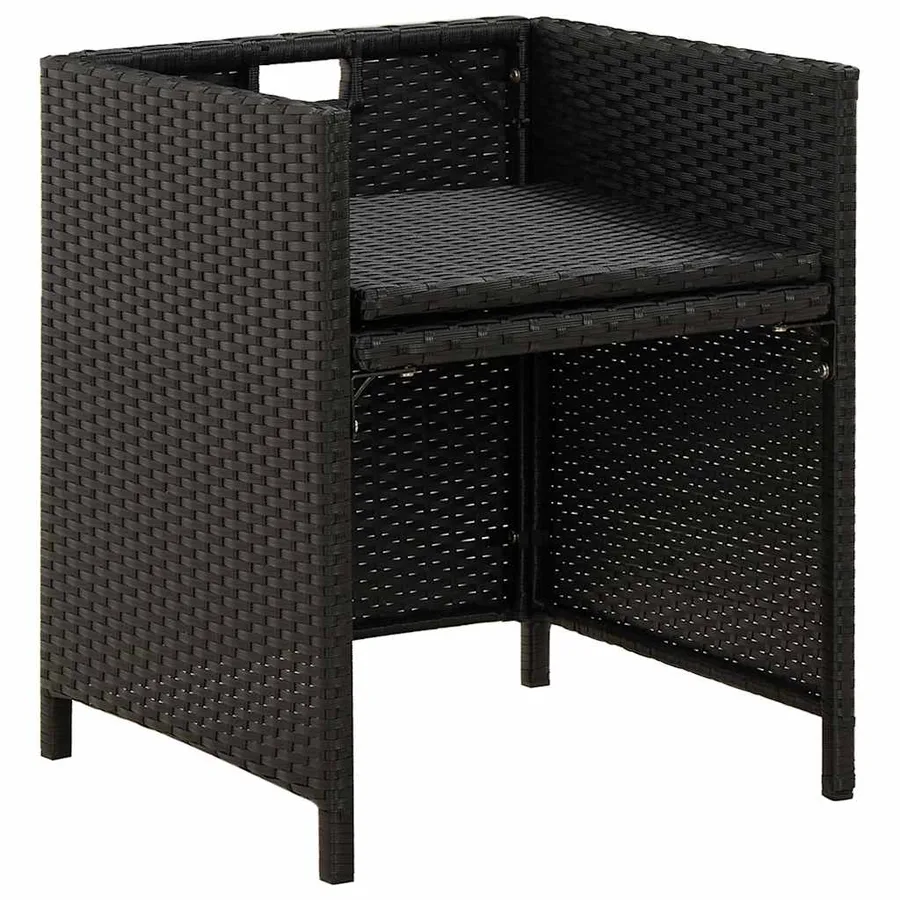 Chaises de jardin lot de 2 avec coussins Résine tressée Noir - 7