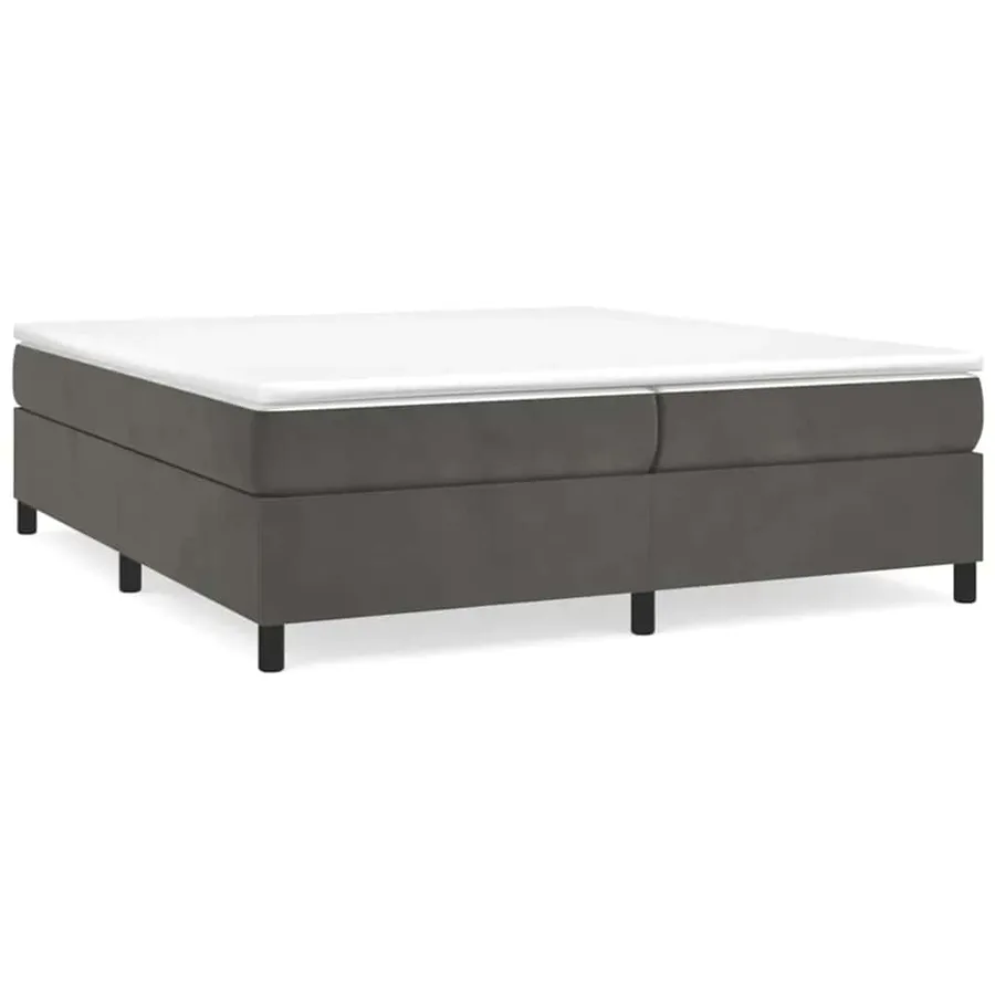 Sommier à lattes de lit et matelas Gris foncé 200x200cm Velours - 3