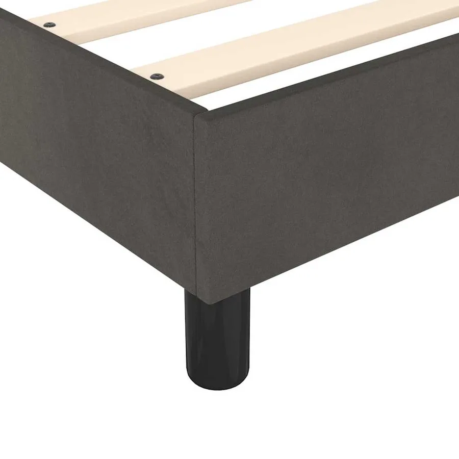 Sommier à lattes de lit et matelas Gris foncé 200x200cm Velours - 7