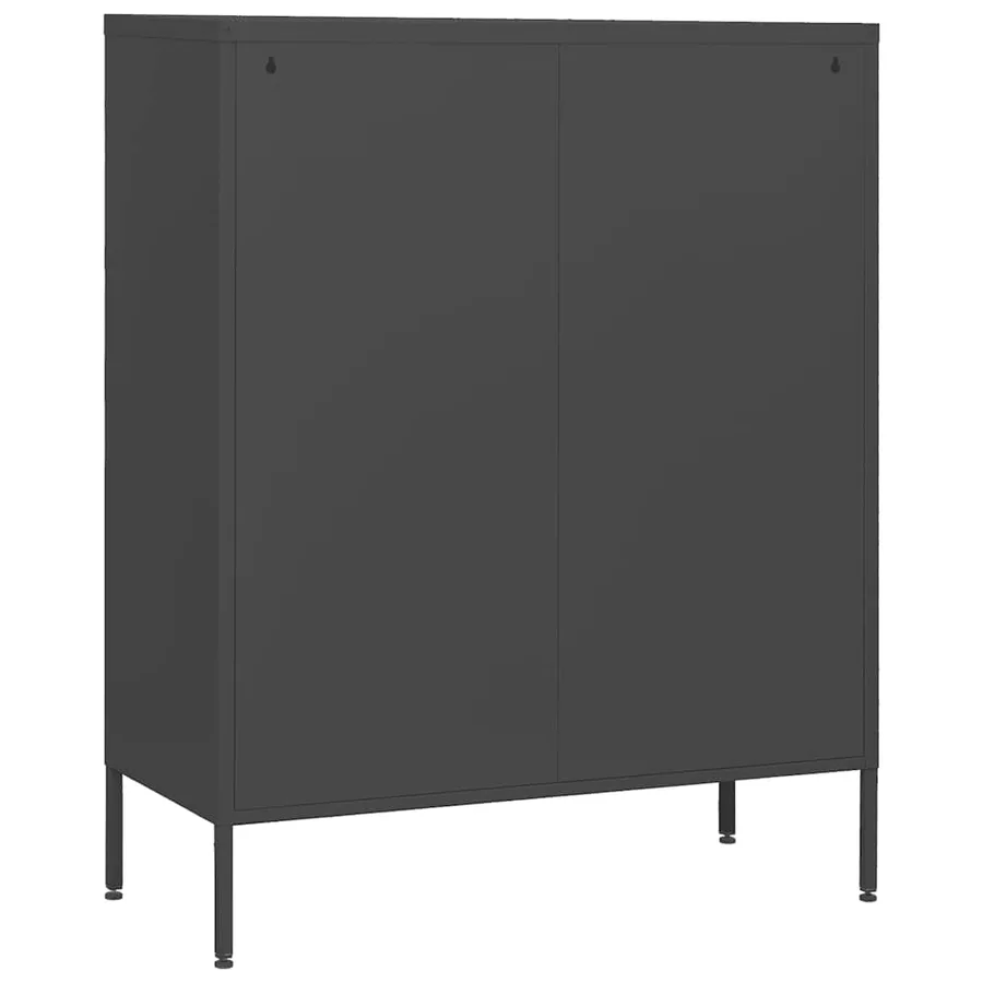 Commode Anthracite 80x35x101,5 cm Acier - 5