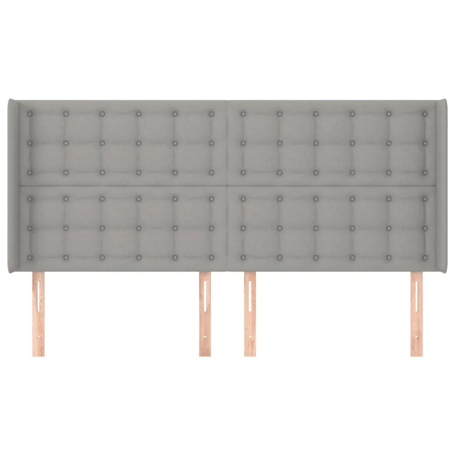 Tête de lit avec oreilles Gris clair 183x16x118/128 cm Tissu - 3