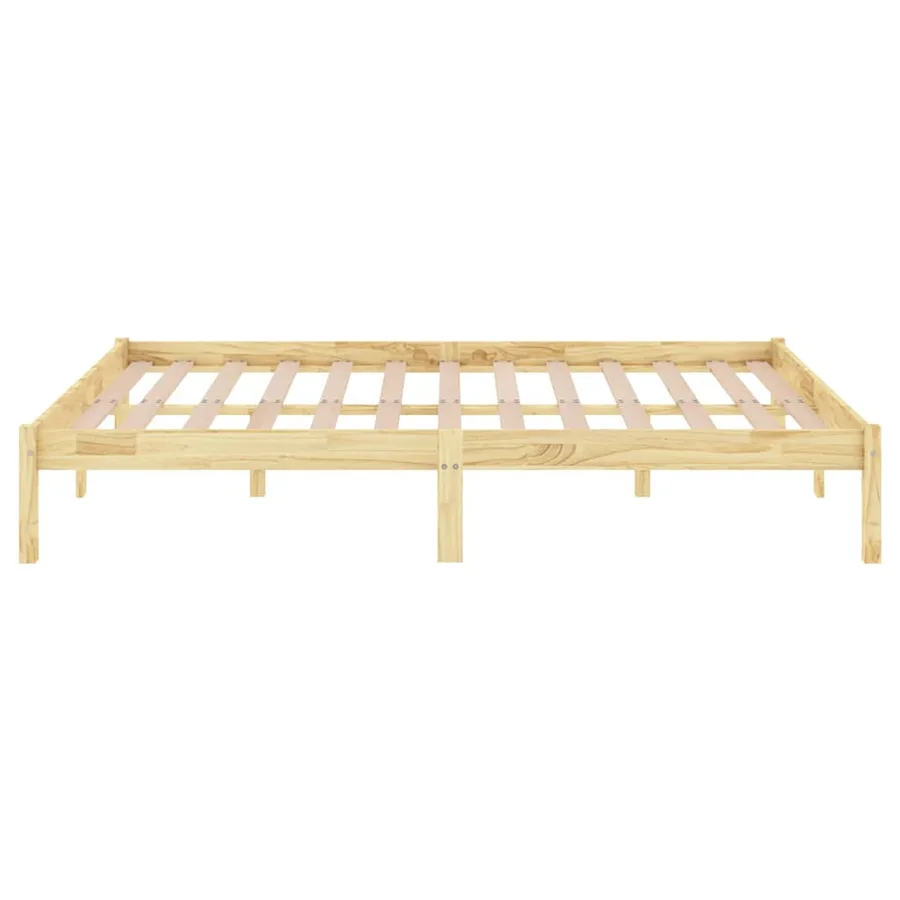 Cadre de lit sans matelas bois massif 200x200 cm - 5