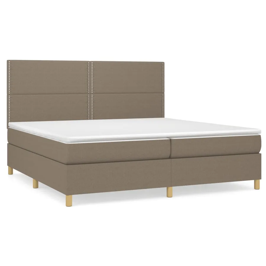 Sommier à lattes de lit avec matelas Taupe 200x200 cm Tissu - 2