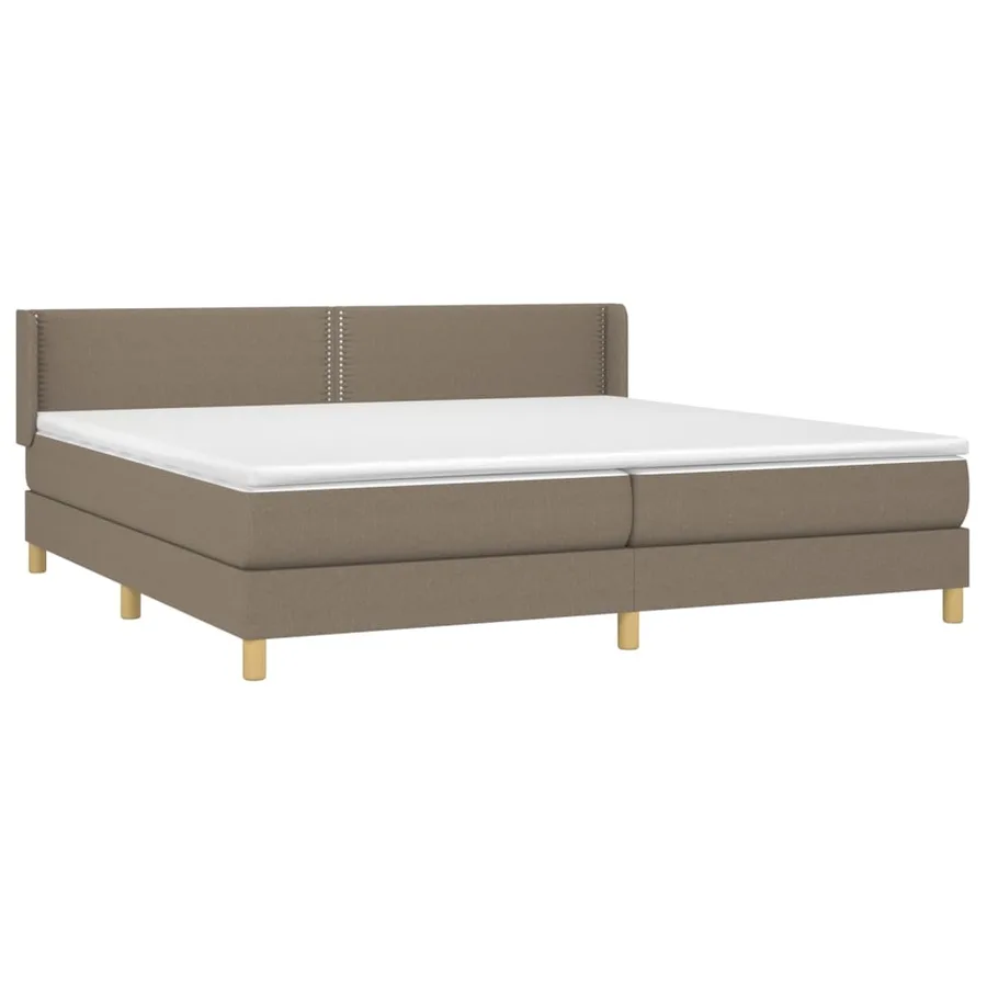 Sommier à lattes de lit avec matelas Taupe 200x200 cm Tissu - 3