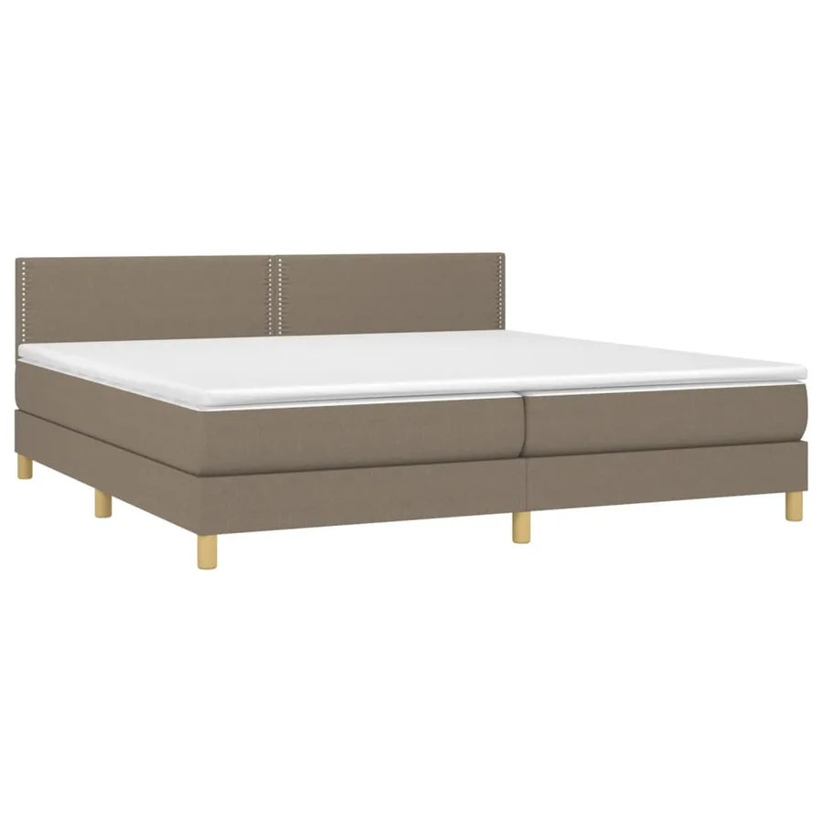 Sommier à lattes de lit avec matelas Taupe 200x200 cm Tissu - 3