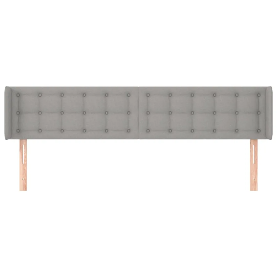 Tête de lit avec oreilles Gris clair 183x16x78/88 cm Tissu - 3