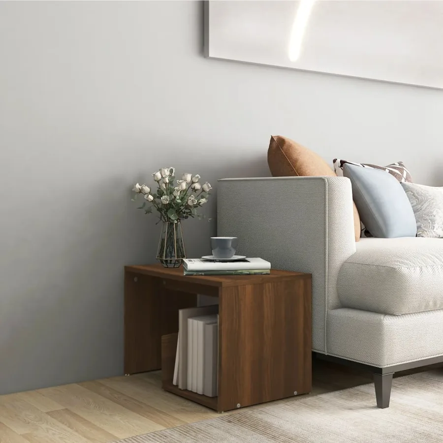 Table d'appoint Chêne marron 59x36x38 cm Bois d'ingénierie