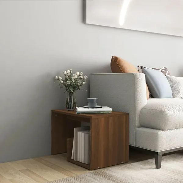 Table d'appoint Chêne marron 59x36x38 cm Bois d'ingénierie