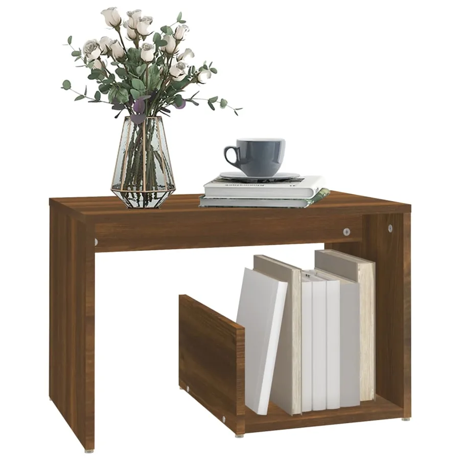 Table d'appoint Chêne marron 59x36x38 cm Bois d'ingénierie - 3