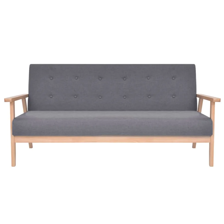 Canapé à 3 places Tissu Gris foncé - 2