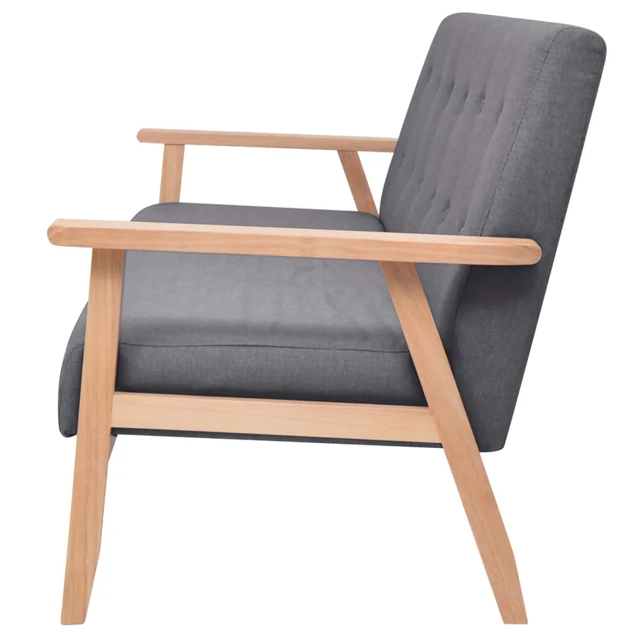 Canapé à 3 places Tissu Gris foncé - 3