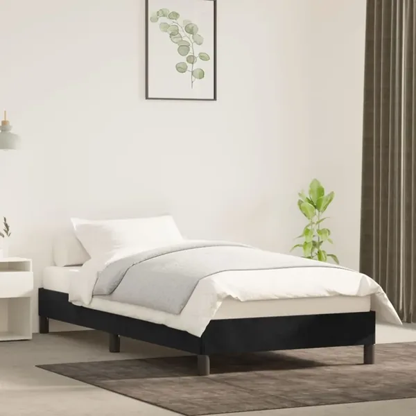 Cadre de lit sans matelas noir 80x200 cm velours