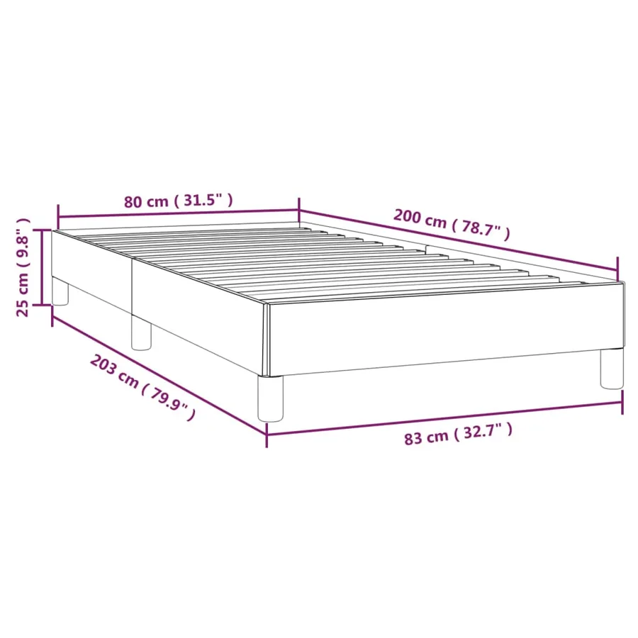 Cadre de lit sans matelas noir 80x200 cm velours - 9