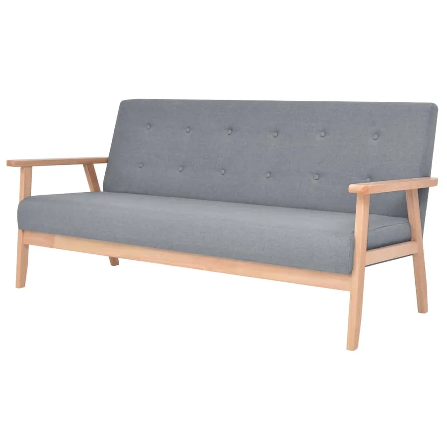 Ensemble de canapés 3 pcs Tissu Gris clair - 2