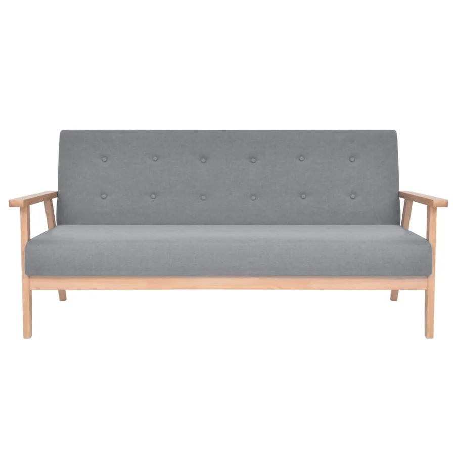 Ensemble de canapés 3 pcs Tissu Gris clair - 3