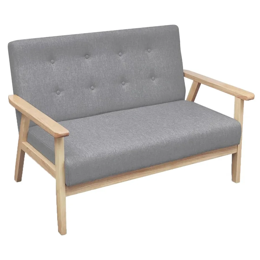 Ensemble de canapés 3 pcs Tissu Gris clair - 4