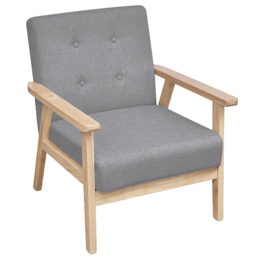 Ensemble de canapés 3 pcs Tissu Gris clair - 6