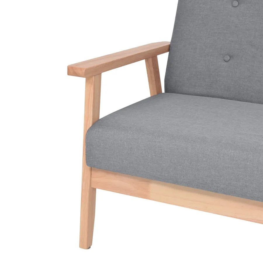 Ensemble de canapés 3 pcs Tissu Gris clair - 8