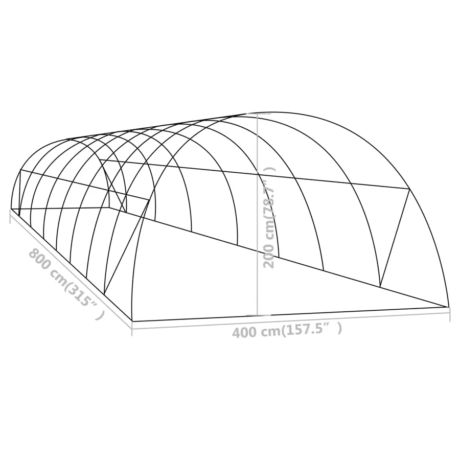 Serre 32 m² 8x4x2 m - 10