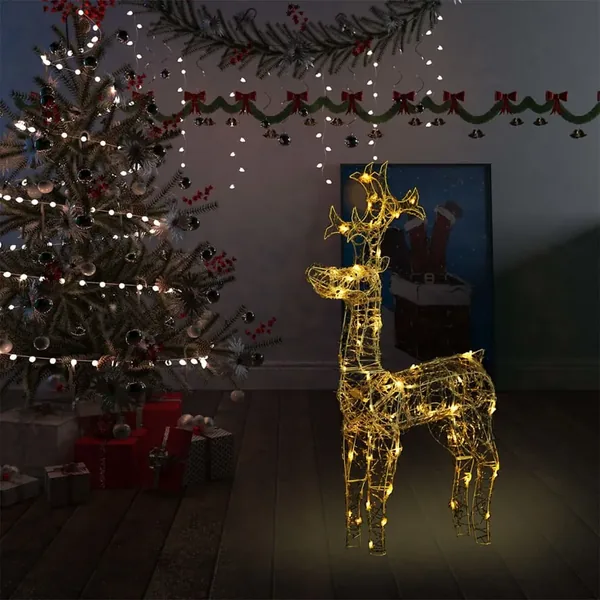 Renne de décoration de Noël 90 LED 60x16x100 cm Acrylique