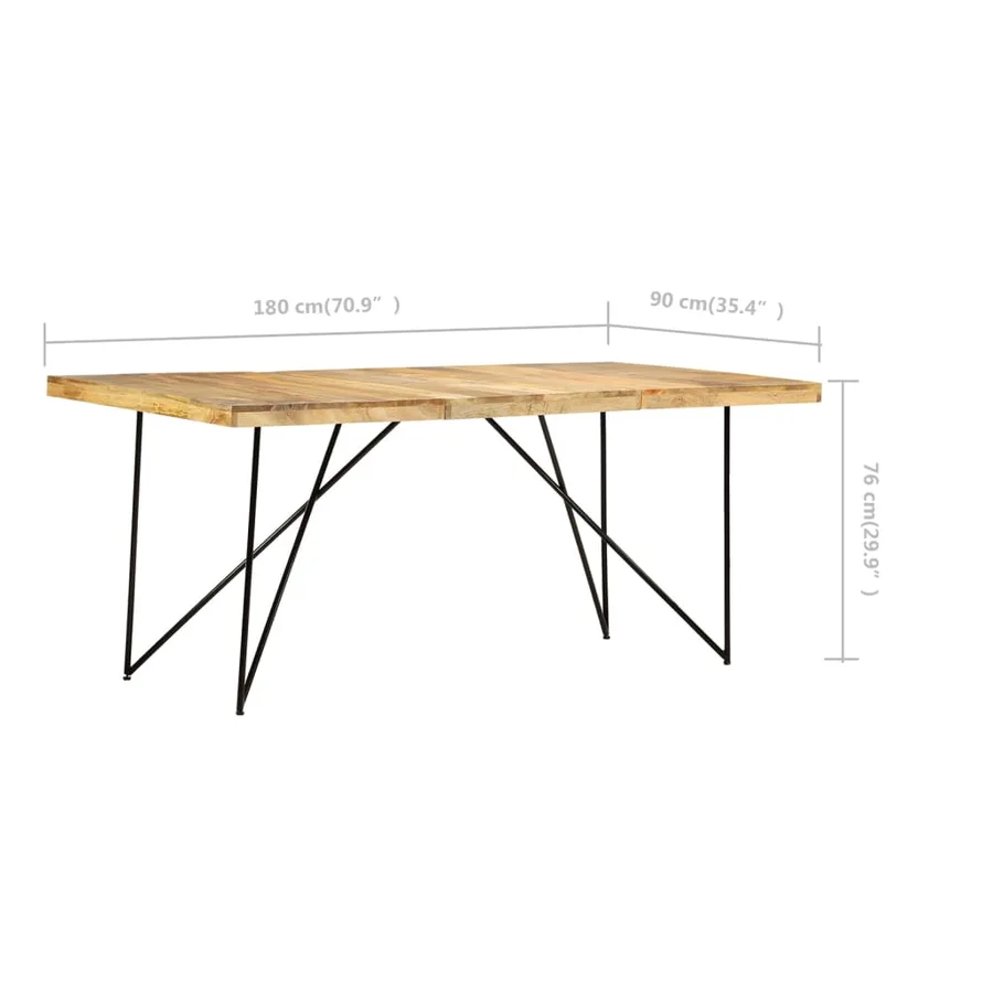 Table à manger 180x90x76 cm Bois de manguier massif - 6